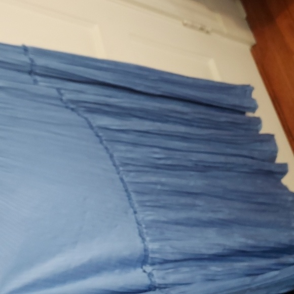 Vince Tiered Asymmetric Midi Satin Dress In Blue - Picture 10 of 12